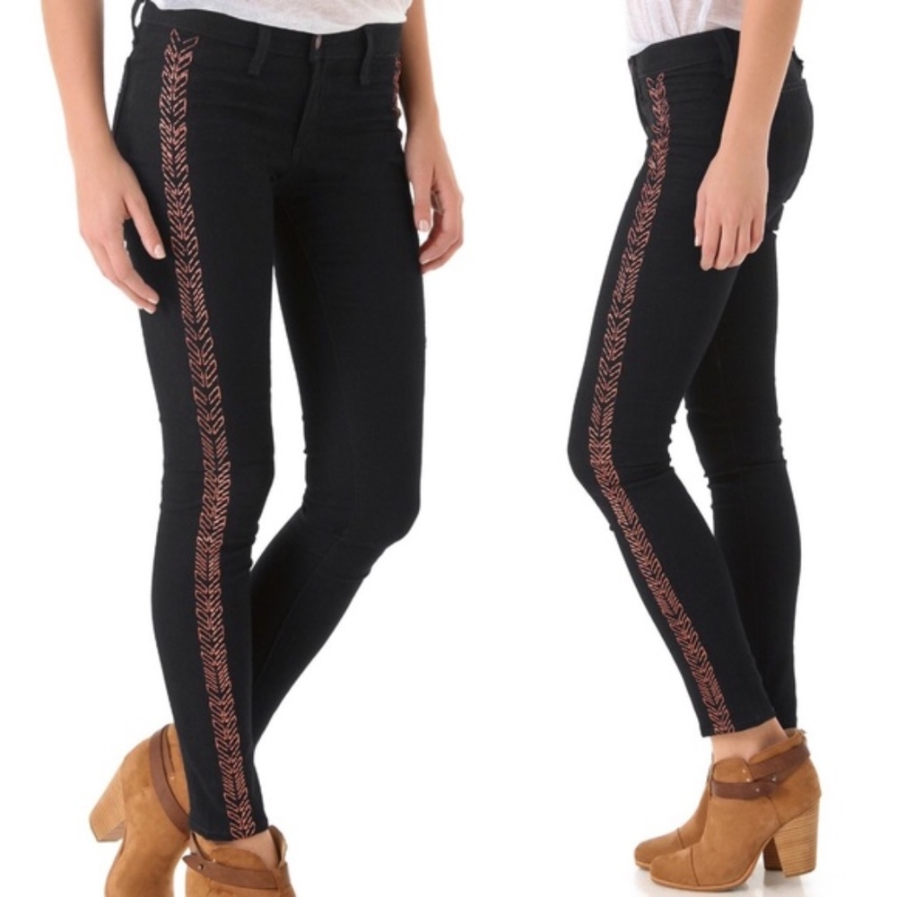 rag & bone 28 Bengal jeans copper embroidery